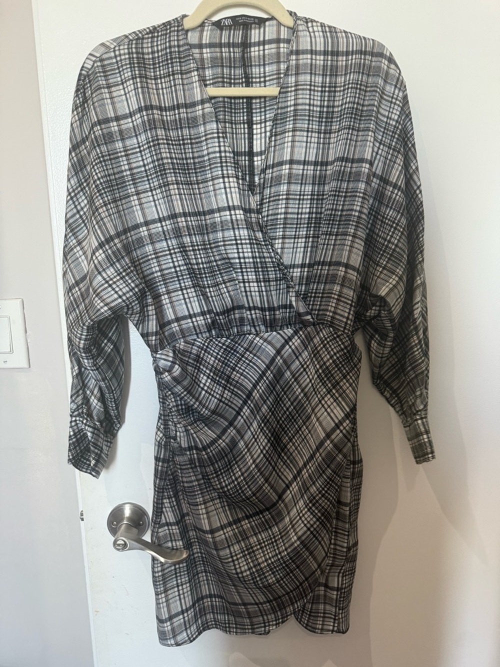 Zara Brown, Black & White Plaid Dress